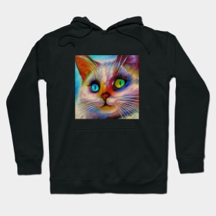 Cat - Multi-Colored Eyes - Heterochromia Iridium Hoodie